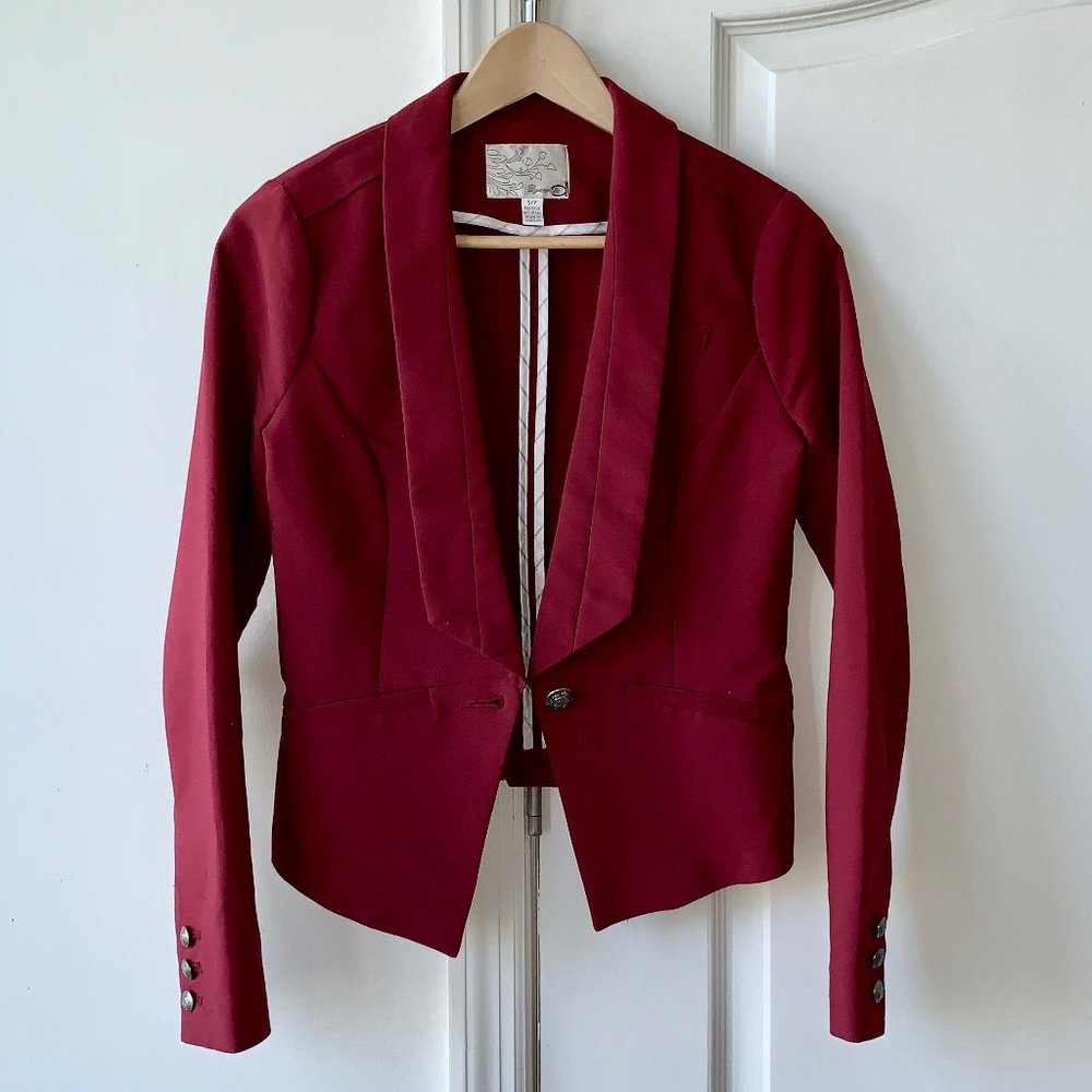 Dynamite Red Blazer with Silver Button Detailing